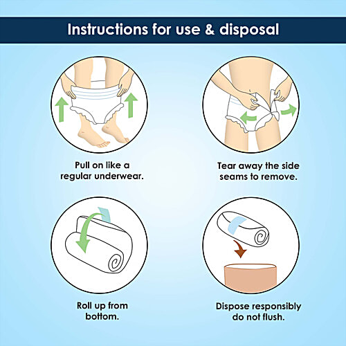 Kare In Kare in Adult Diapers Pants Medium, 10 pcs  Tear Away Sides