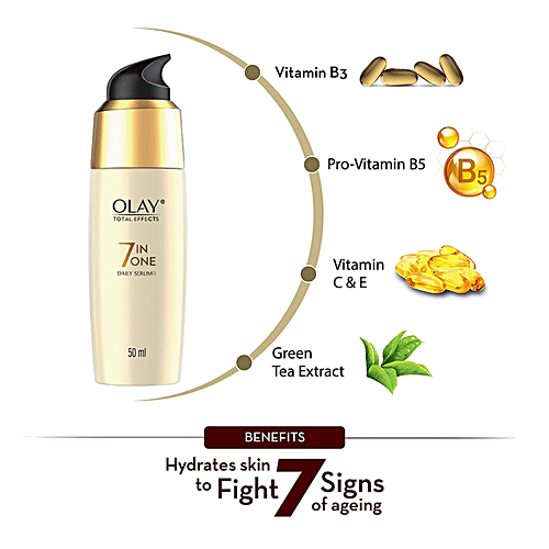 Olay Total Effects 7-In-One Daily Serum - Fights Premature Ageing, For Firmer Skin, 50 ml  