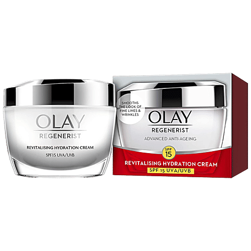 Olay Regenerist Revitalising Hydration Day Cream - With SPF 15 UVA/UVB, Protects Skin, 50 g  