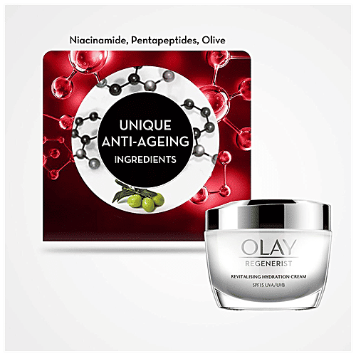 Olay Regenerist Revitalising Hydration Day Cream - With SPF 15 UVA/UVB, Protects Skin, 50 g  
