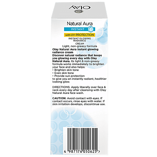 Olay Natural Aura - Vitamin B3, Pro B5, E, With UV Protection, 40 g Tube 