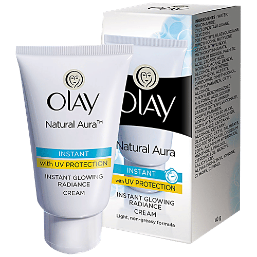 Olay Natural Aura - Vitamin B3, Pro B5, E, With UV Protection, 40 g Tube 
