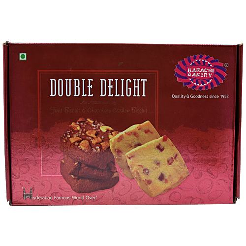 Buy Karachi Bakery Double Delight Chocolate Cashew Fruits Biscuits 400