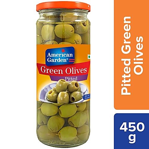 American Garden  Olives Pitted - Green, 450 g  