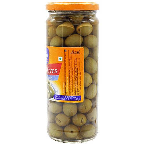 American Garden  Olives Whole - Green, 450 g  