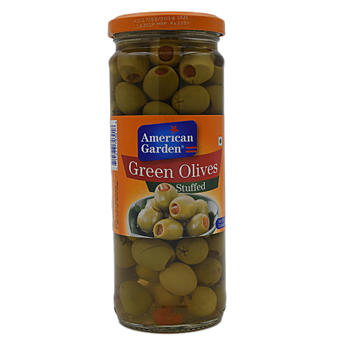 American Garden Olives Stuffed - Green, 450 g  Excellent Flavour, Texture & Color