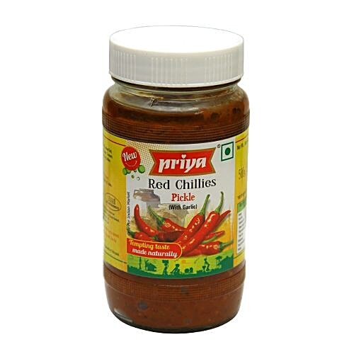 Buy Priya Pickle Red Chillies With Garlic 500 Gm Bottle Online at the
