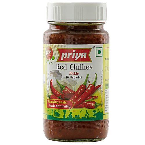 Buy Priya Pickle Red Chillies With Garlic 300 Gm Bottle Online At Best