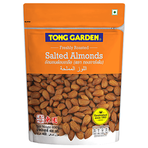 Buy Tong Garden Freshly Roasted Almonds Salted 400 Gm Pouch Online At