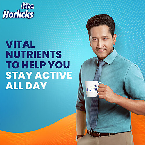 Horlicks Lite - Badam Flavour, 420 g Carton High Protein, Zero Cholesterol, No Added Sugar