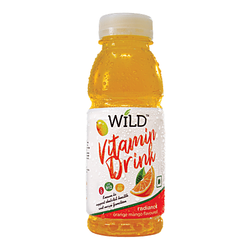Wild Vitamin Drink - Orange Mango Flavoured, 300 ml Bottle Rich in Vitamin D & B12, No Preservatives