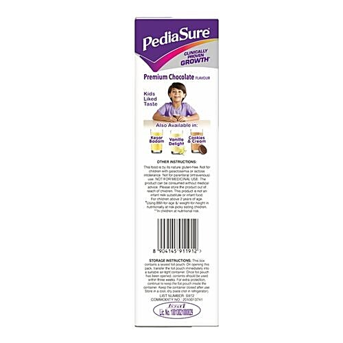 Pediasure Nutritional Powder - Complete & Balanced, Premium Chocolate, 200 g Carton 