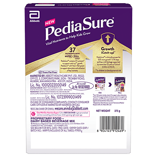 Pediasure Chocolate Nutrition Drink Mix 2 to 6 Years, 375 g Box 