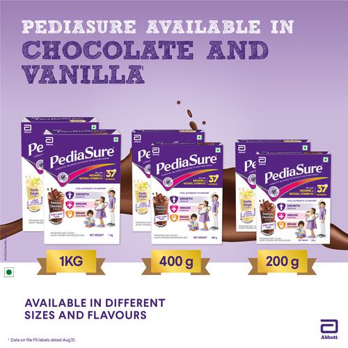 Pediasure Nutritional Powder - Complete & Balanced, Premium Chocolate, 400 g Carton 
