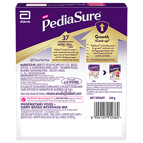 Pediasure Nutrition Drink Powder - Vanilla Flavour, 200 g Box