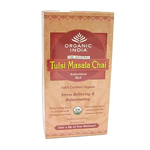 ORGANIC INDIA Chai - Masala, Tulsi, 52.5 g (25 Bags x 2.1 g each) 