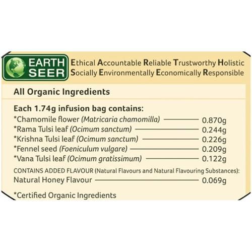 Organic India Chamomile Tea - Tulsi Honey, 43.5 g (25 Bags x 1.7 g each) 