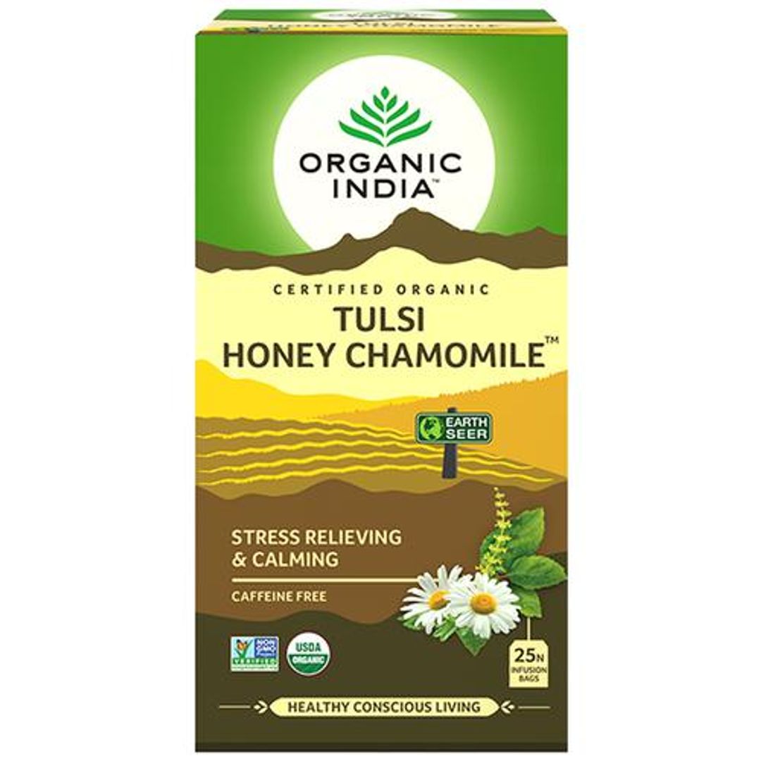 Organic India Chamomile Tea - Tulsi Honey, 43.5 g (25 Bags x 1.7 g each)
