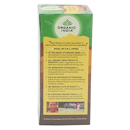 ORGANIC INDIA Green Tea - Tulsi, Lemon & Ginger, 45 g (25 Bags x 1.8 g each) 