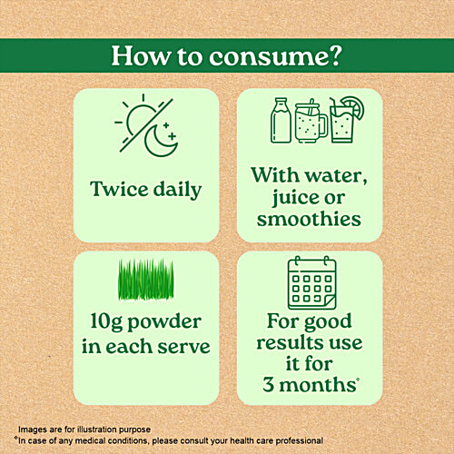 Organic India Wheat Grass Powder - Naturally Contains Chlorophyll, 100 g Tin