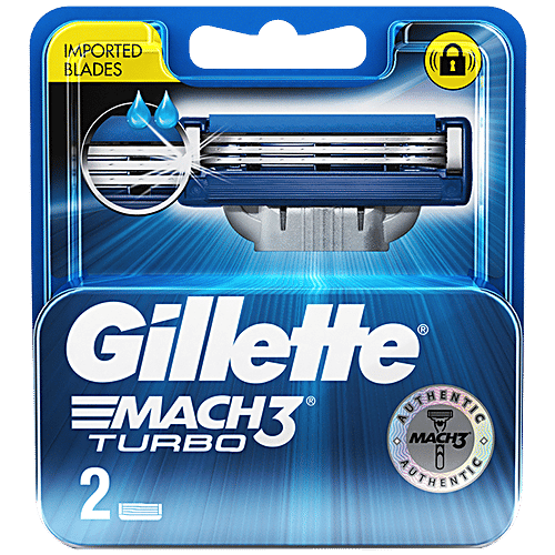 Gillette Mach3 Turbo - Manual Shaving Razor Blades Cartridge, 2 pcs  