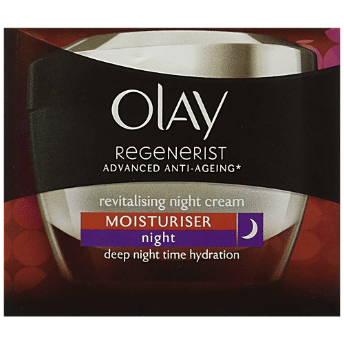 Olay Regenerist Revitalising Night Cream - With Anti-Ageing Properties & Moisturises Skin, 50 g  