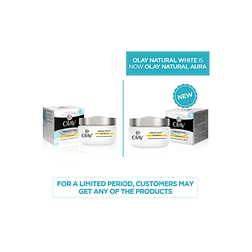 Olay Natural Aura Day Cream - Vitamin B3, Pro B5, E, SPF 15, 50 g  