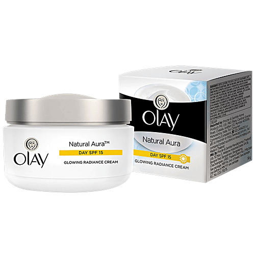 Olay Natural Aura Day Cream - Vitamin B3, Pro B5, E, SPF 15, 50 g  