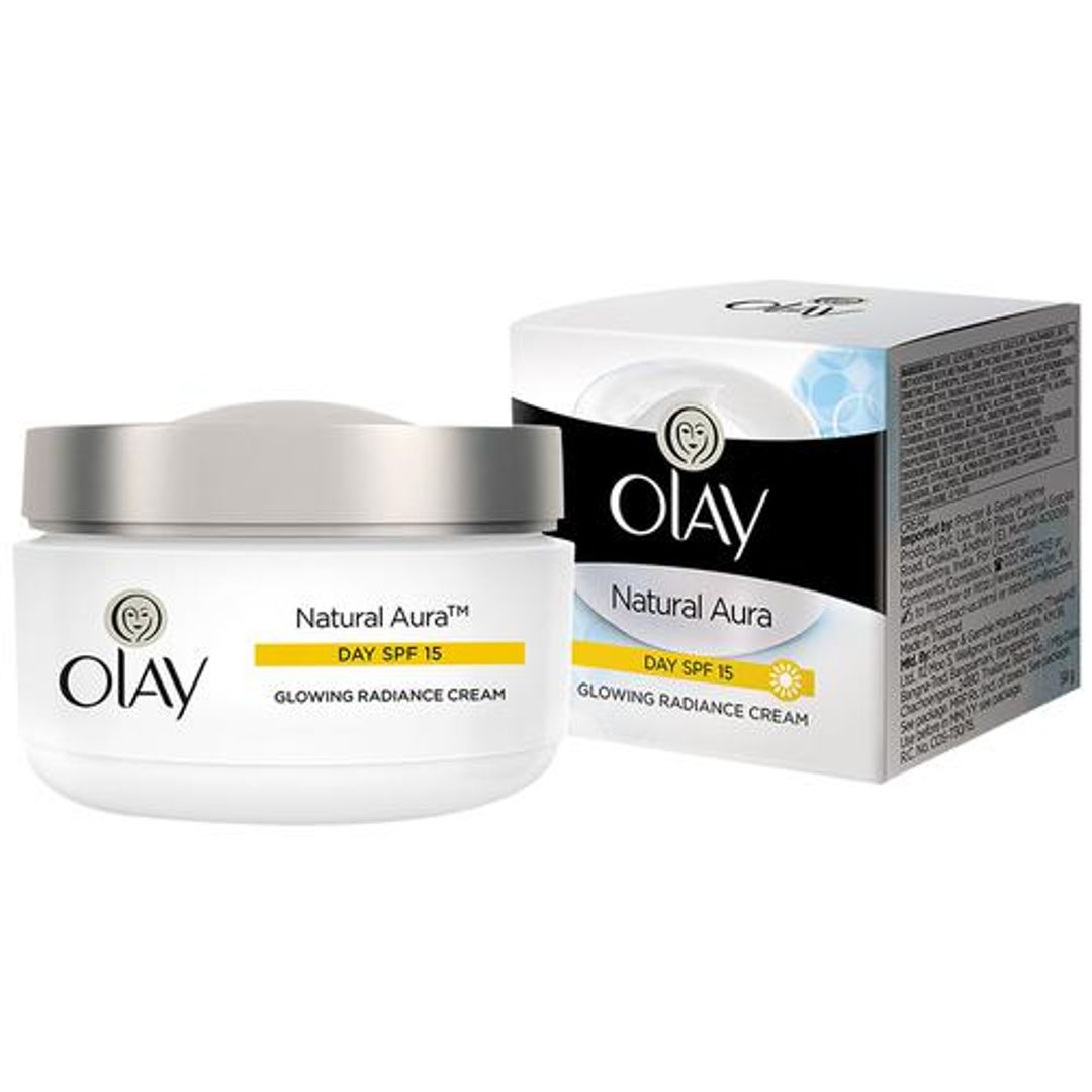 Olay Natural Aura Day Cream - Vitamin B3, Pro B5, E, SPF 15, 50 g 