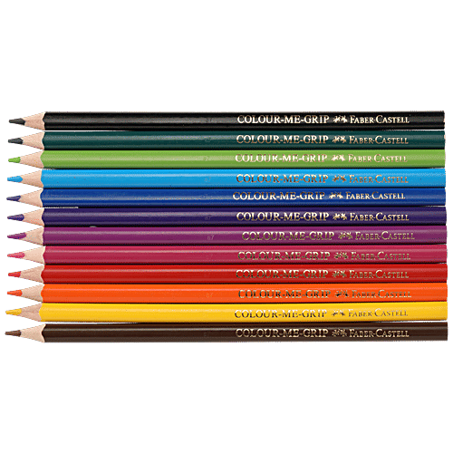 Faber castell Colour-Me Grip - Triangular Shape, Regular Size, Super Smooth, Colour Rich, 1 pc (Set of 12) Super smooth
Colour rich
Triangular easy to grip shape