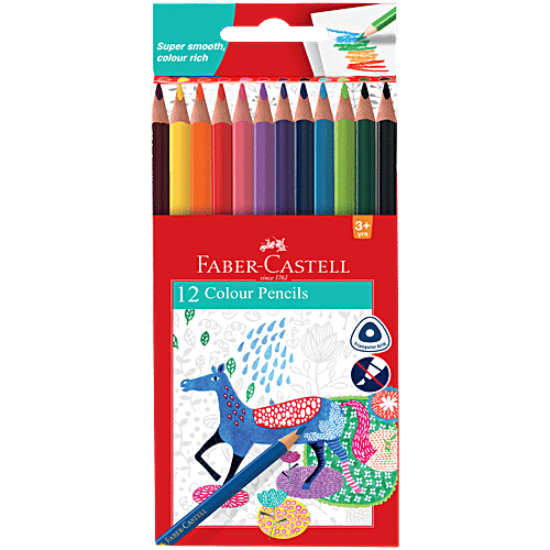 Faber castell Colour-Me Grip - Triangular Shape, Regular Size, Super Smooth, Colour Rich, 1 pc (Set of 12) Super smooth
Colour rich
Triangular easy to grip shape