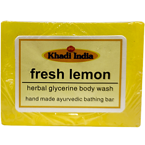 Khadi Fresh Lemon Herbal Glycerine Soap, 125 g  