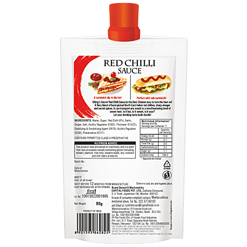 Ching's Secret Red Chilli Sauce, 90 g Zero Fat