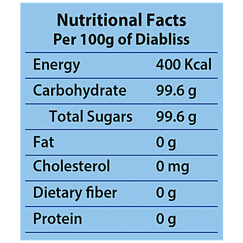 DIABLISS Diabetic Friendly Sugar - Sulphur Free, Low GI, For Wellness Conscious, 200 g (40 Sachets x 5 g Each) 