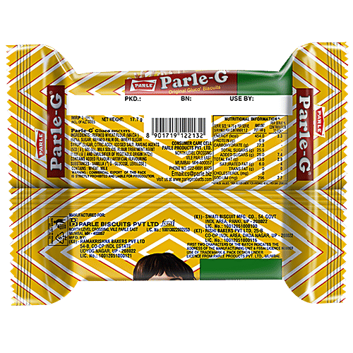 Parle Premium Original Glucose Biscuits - Parle-G, 17.7 g Pouch 
