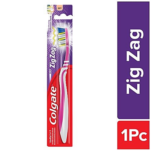 Buy Colgate Toothbrush Zigzag, Soft Bristles 1 pc Online at Best