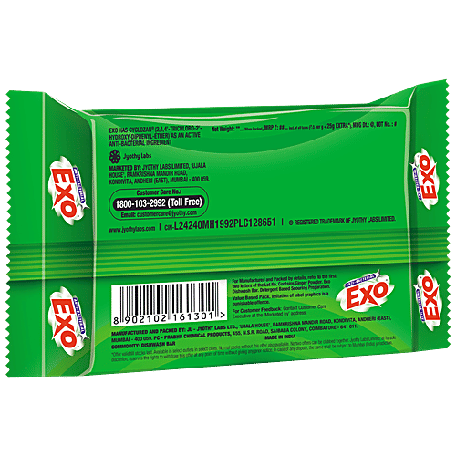 Buy Exo Dish Wash Bar Anti Bacterial Withcyclozan 140 Gm Pouch Online