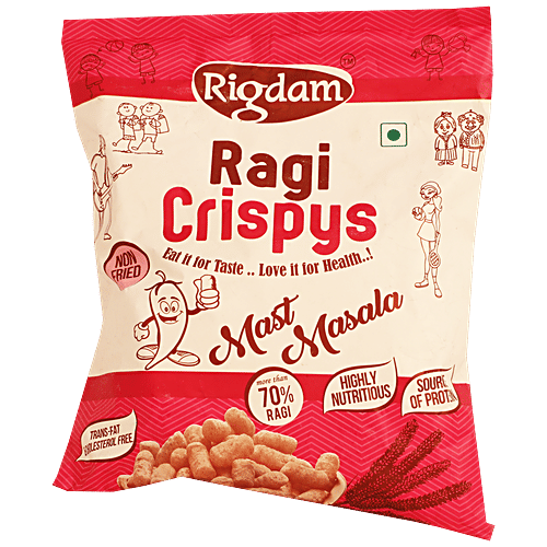 Buy Rigdam Snacks Masala Ragi Crispies 80 Gm Pouch Online At Best Price