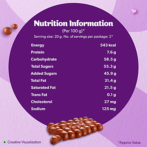 Cadbury Dairy Milk Silk Bubbly Chocolate Bar, 46 g  