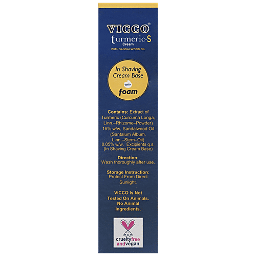 Buy Vicco Turmeric S Cream With Sandalwood Oil Shaving Base With Foam