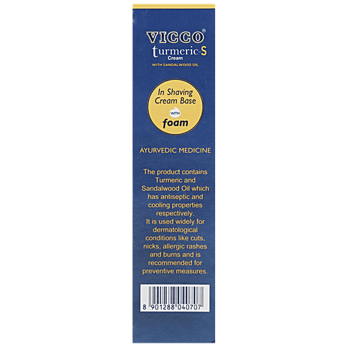 Buy Vicco Turmeric S Cream With Sandalwood Oil Shaving Base With Foam