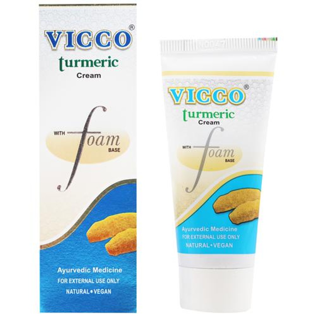 Buy Vicco Face Wash Turmeric Cream With Foam Base 30 Gm Carton Online