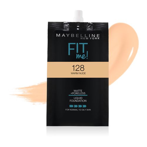 Maybelline Fit Me Matte+Poreless Liquid Foundation - 128, Warm Nude, 1 pc