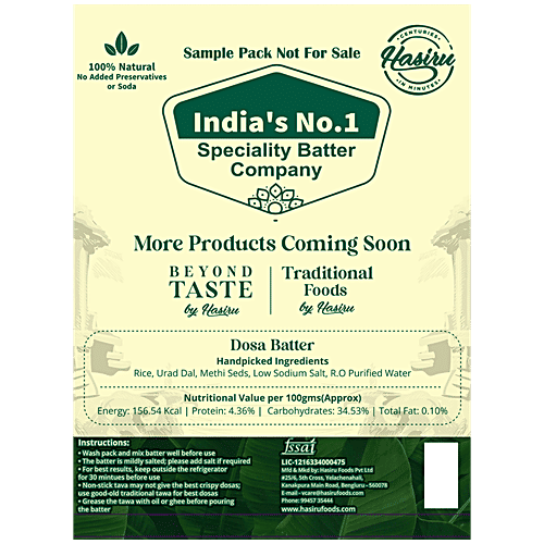 Buy HASIRU Dosa Batter 100 Natural, Authentic, No Preservatives