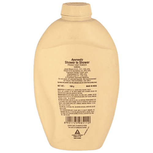 Buy Shower To Shower Prickly Heat Powder Sandal 150 Gm Online at the