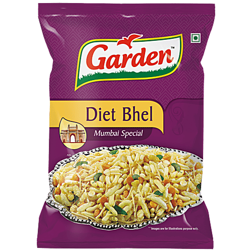 Garden Diet Bhel Mumbai Special - Crispy & Crunchy, 140 g Pouch Zero Trans Fat & Zero Cholesterol