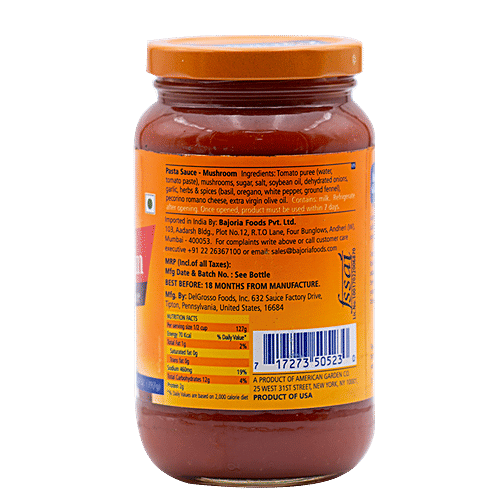 American Garden  Pasta Sauce - Spaghetti & Mushroom, 397 g Jar 