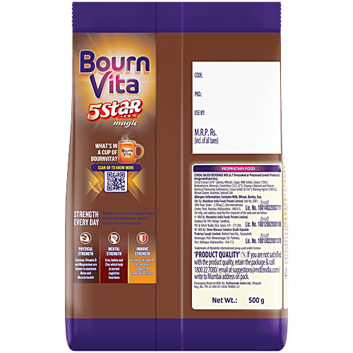 Bournvita 5 Star Magic Nutrition Drink, 500 g Pouch