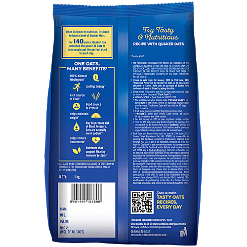 Quaker Rolled Oats, 1 kg Pouch 