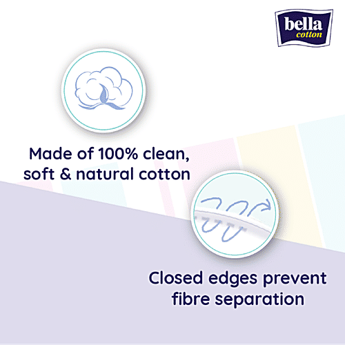 Bella Double Side Cotton Pads, 80 pcs 100% Cotton